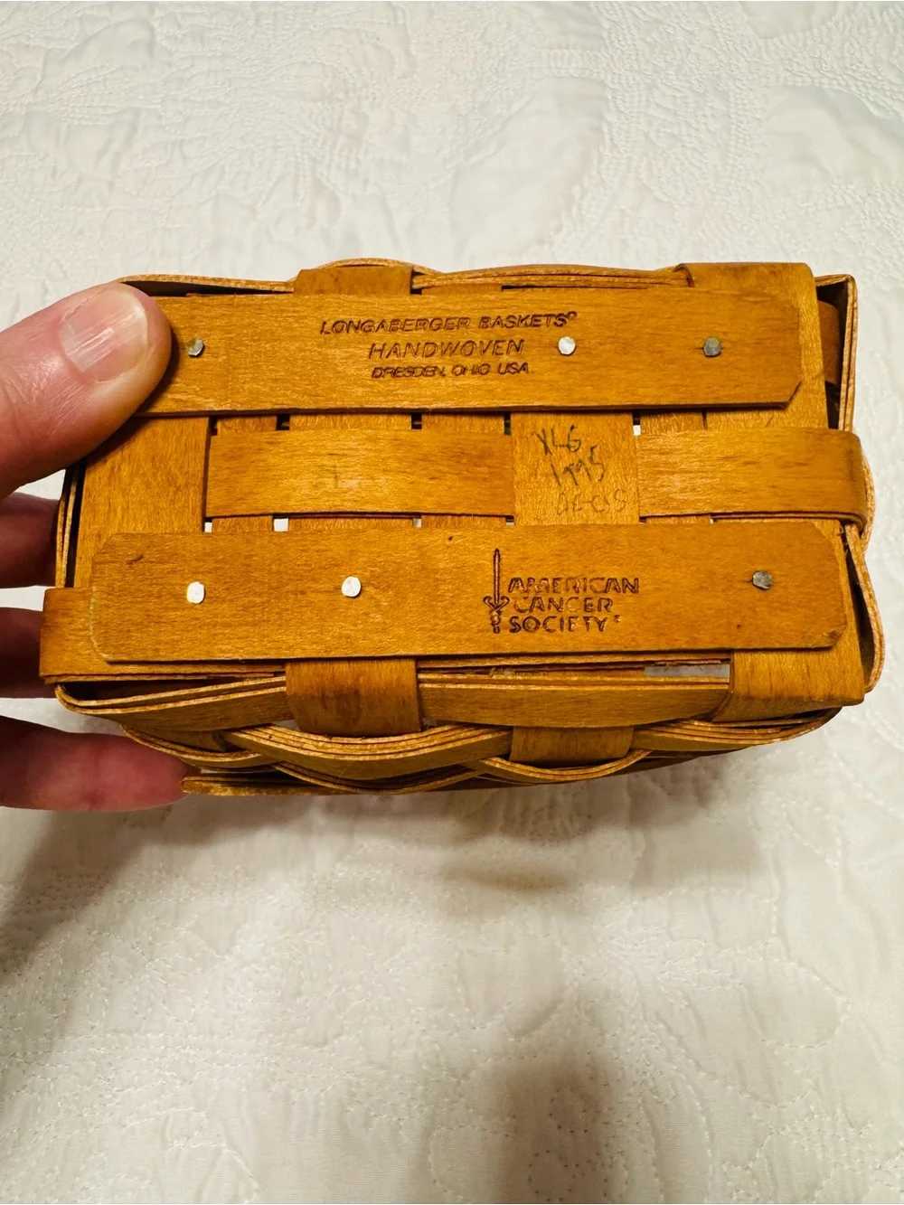 VINTAGE 1995 Longaberger Horizon of Hope Basket